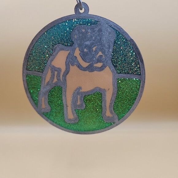 Window Suncatcher Bulldog Dog Sun C. Gallery 1998 Vtg 3.5" Makeit Bakeit Style - Picture 7 of 8